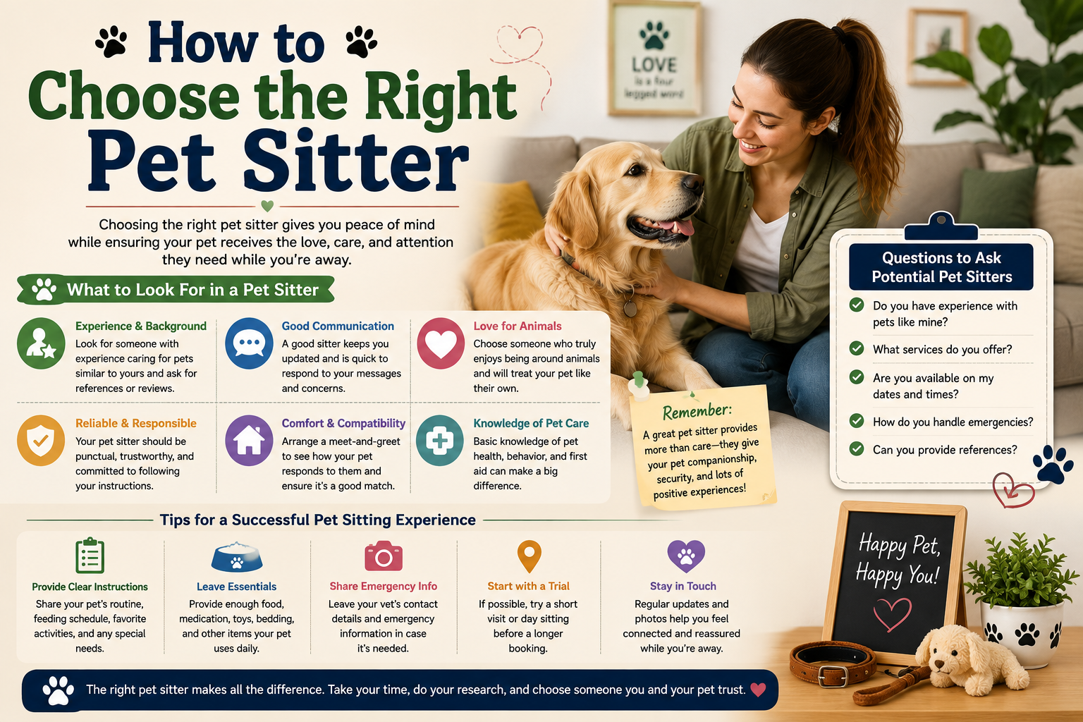 How to Choose the Right Pet Sitter