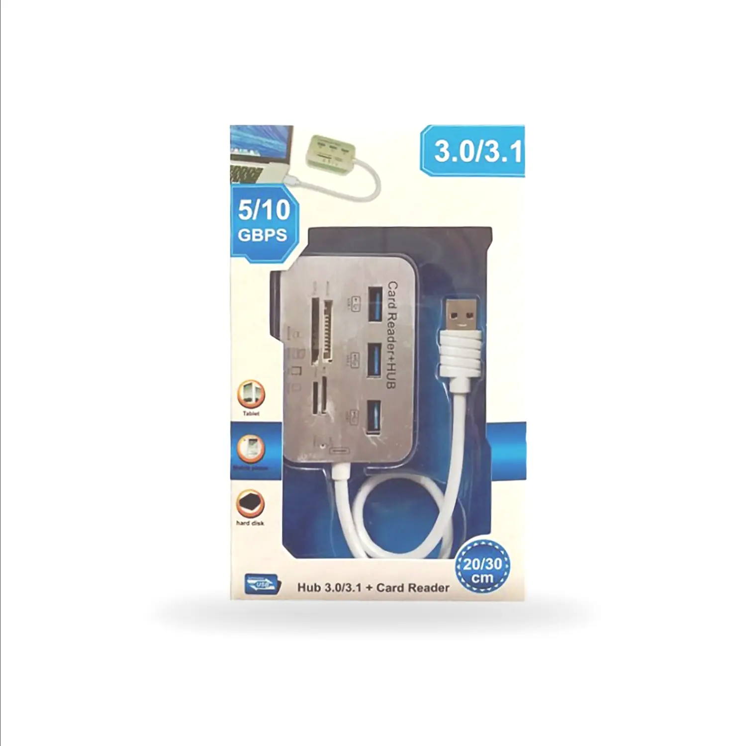 HUB USB 3.0 MOD. CR02 3 PTOS USB 3.0 MAS LECTOR TARJETAS