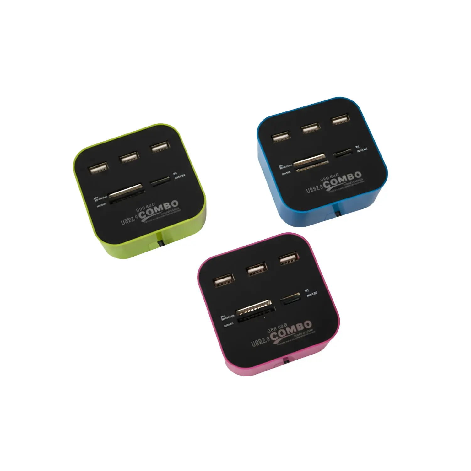 HUB USB 2.0 3 PUERTOS MAS LECTOR TARJETAS MOD: CR-92