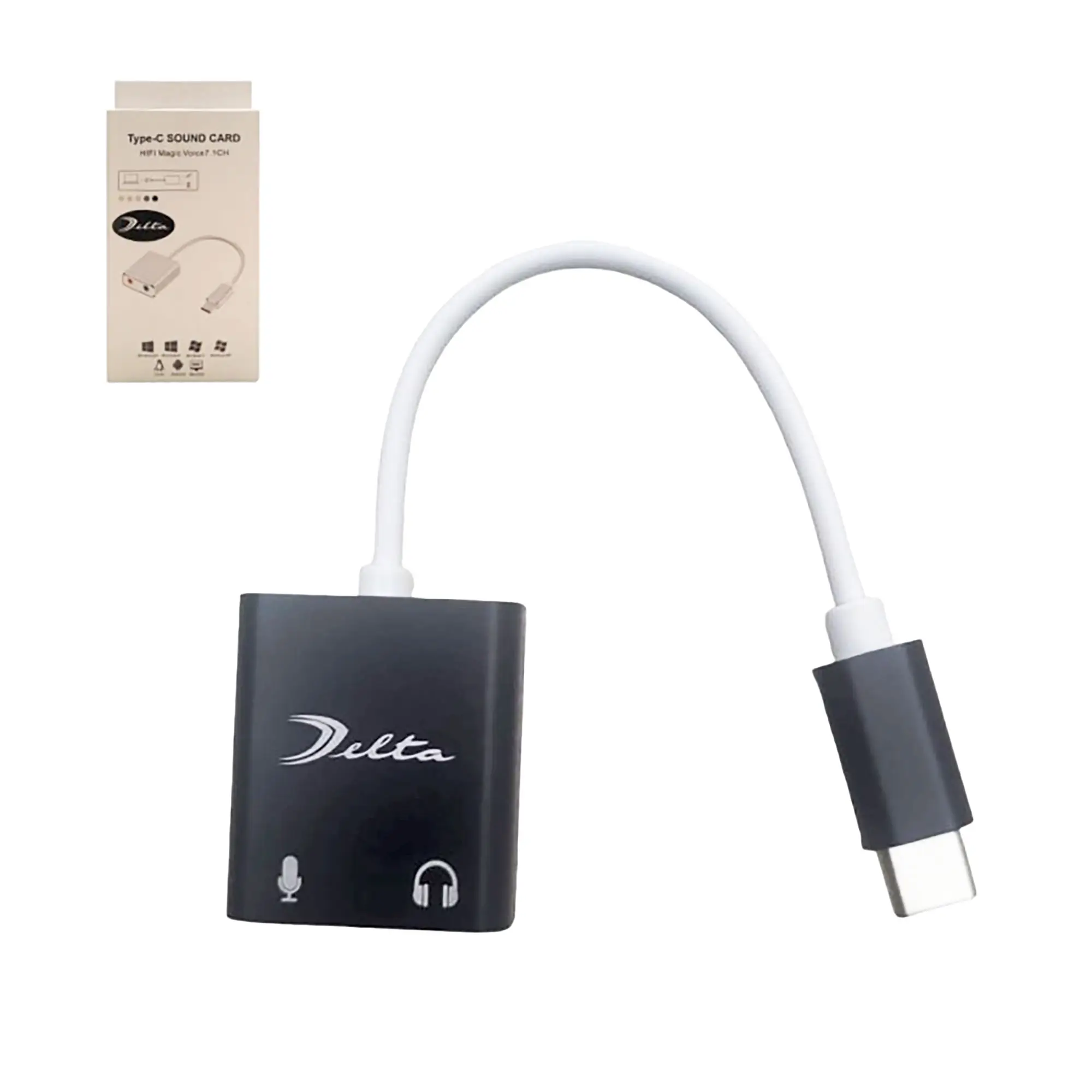 TARJETA EXTERNA USB DE SONIDO TIPO C 2 ENTRADAS 7.1 CANALES