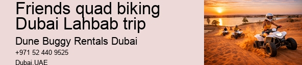 Friends quad biking Dubai Lahbab trip