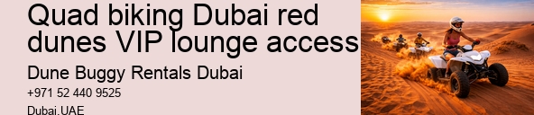Quad biking Dubai red dunes VIP lounge access