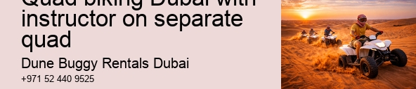 Quad biking Dubai with instructor on separate quad