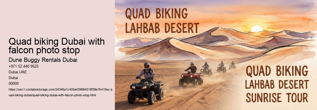Quad biking Dubai with falcon photo stop