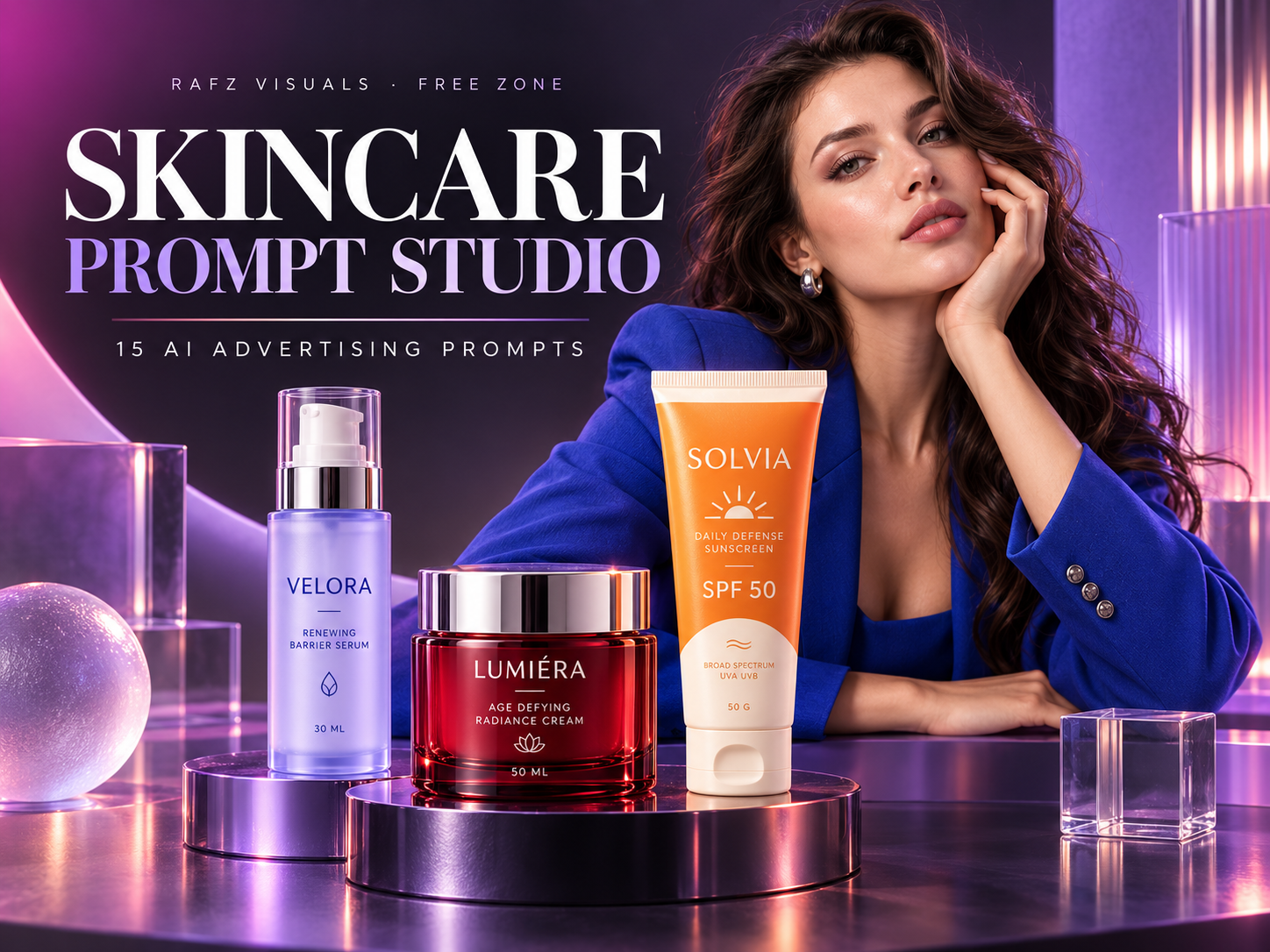 Skincare Prompt Studio - 15 Free AI Advertising Prompts