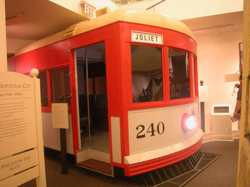 Mock up of a Chicago &amp; Joliet Electric Railway car.   The C&amp;J interurban ran between the southwest side of Chicago and Joliet, following present day Archer Ave. most of the way.