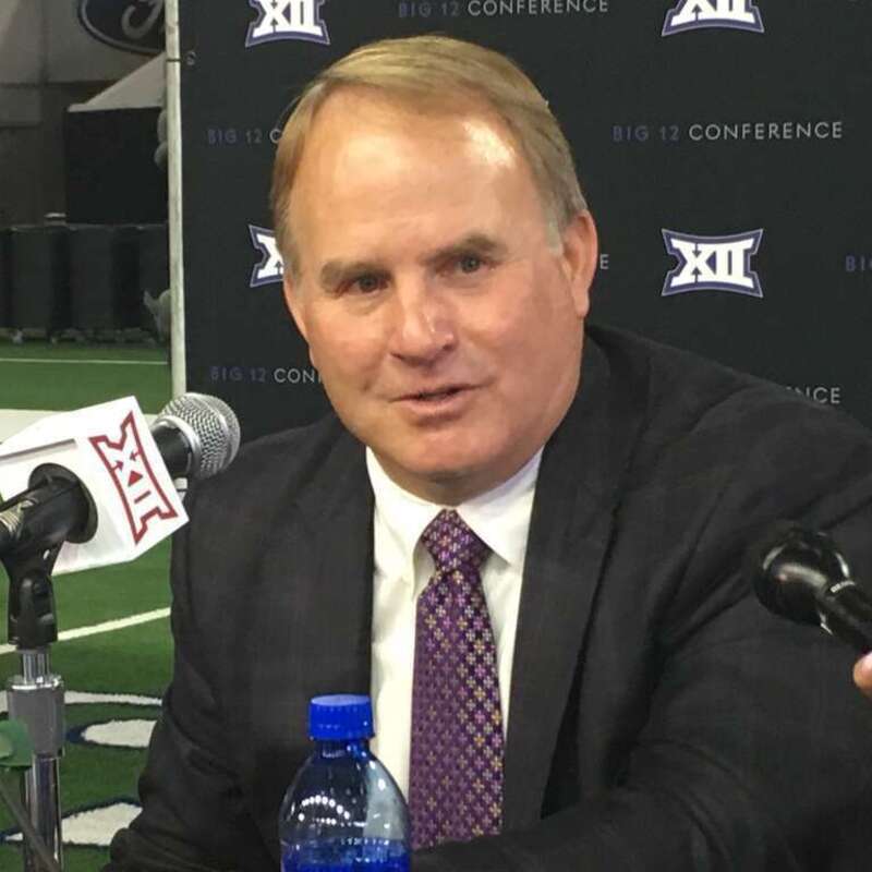 Gary Patterson, head coach of the TCU Horned Frogs team, at the 2017 Big 12 Conference Media Days in Frisco, Texas.
