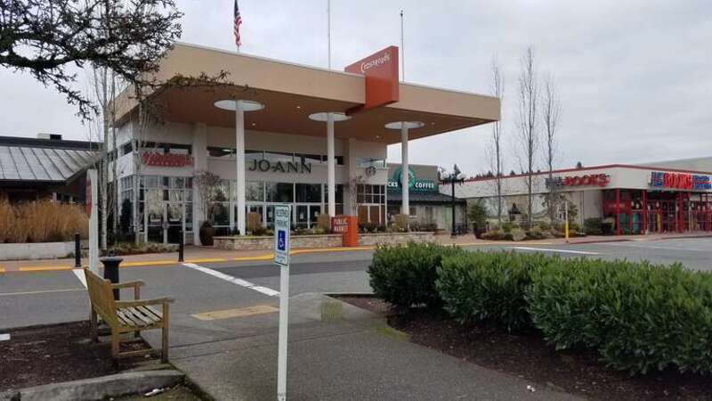West entrance to the Crossroads Shopping Center in Bellevue, Washington.