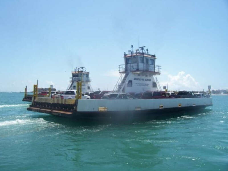 This is the ferry that you take to get from the Texas coastline to Mustang Island.