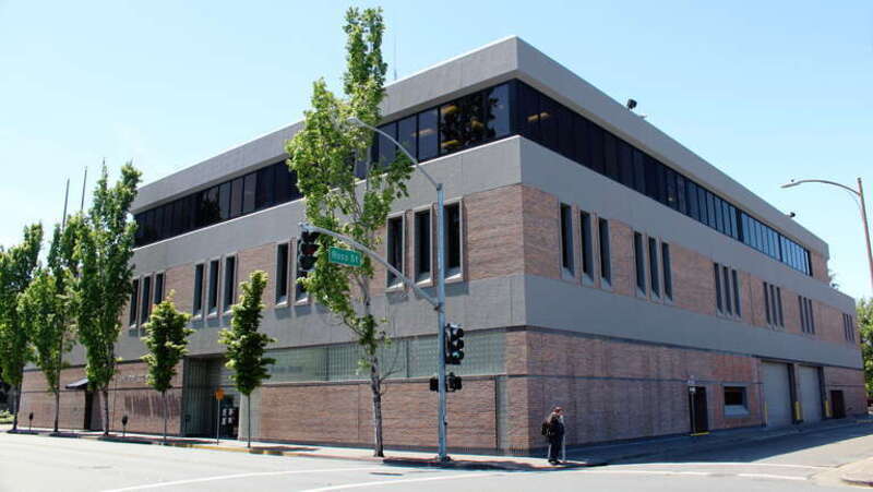 The Press Democrat Headquarters at 427 Mendocino Ave. in Santa Rosa - Northeast Corner