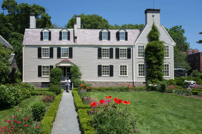 Peacefield, side of house and garden.