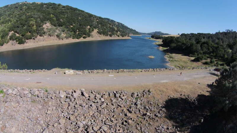 Aerial view of Coyote Dam
