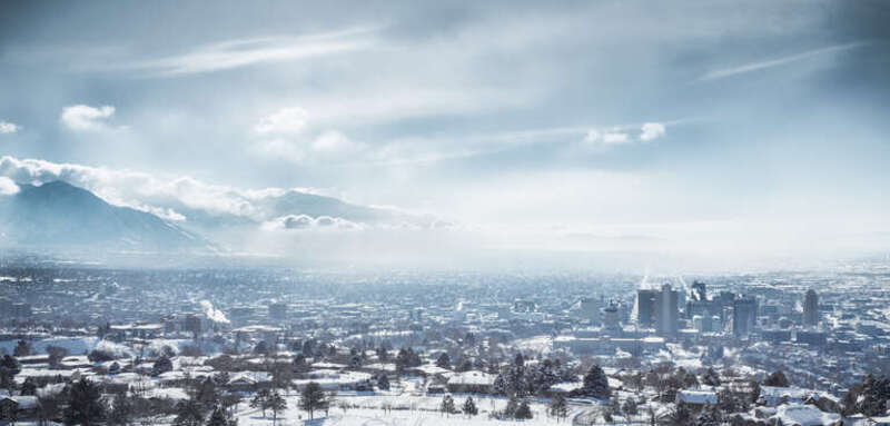 Salt Lake City looking south from Ensign Peak.