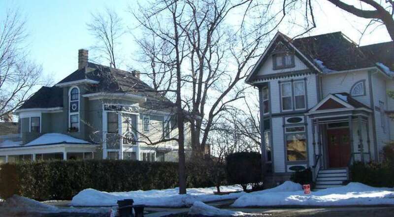 Houses in the Algoma Boulevard Historic District in Oshkosh, Wisconsin, USA.