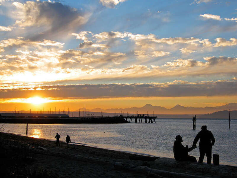 We go here a lot. On the way home we pondered where else you had sunsets both over the ocean and behind the snow-capped mountains? Some may argue that Puget Sound is not "the ocean", but it has orcas and the occasional whale, so..