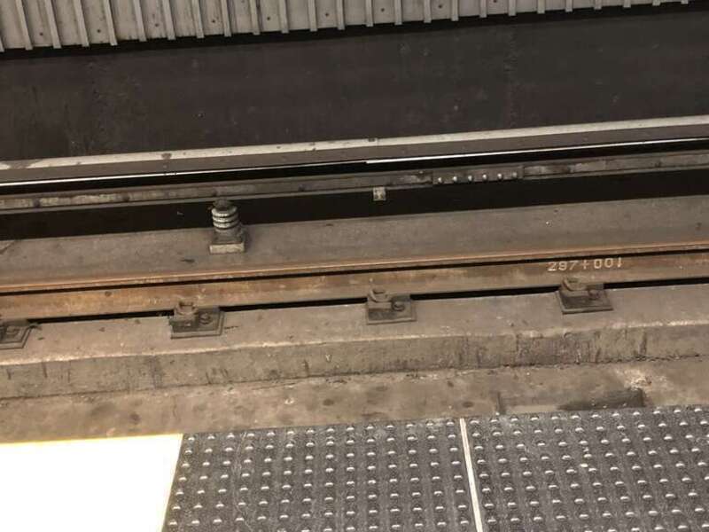 Third rail at BART San Bruno station, with aluminum insert