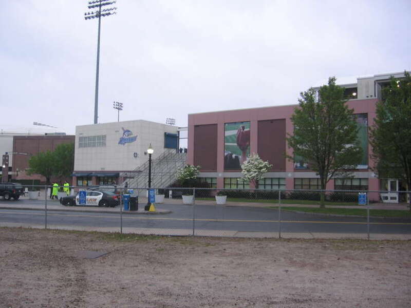 Opening day at the Ballpark at Harbor Yard in Bridgeport, Connecticut, Thursday 26 April 2012.  The 15th season for the Bluefish.