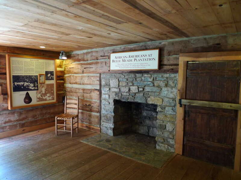 Interior of the reconstructed slave quarters at Belle Meade Plantation in Tennessee.