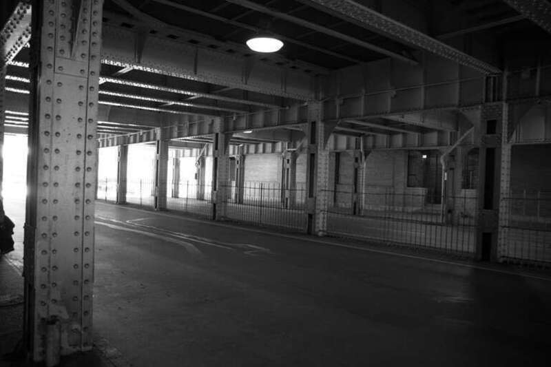 
500px provided description: Beneath The Street [#black and white ,#industrial ,#outdoors]
