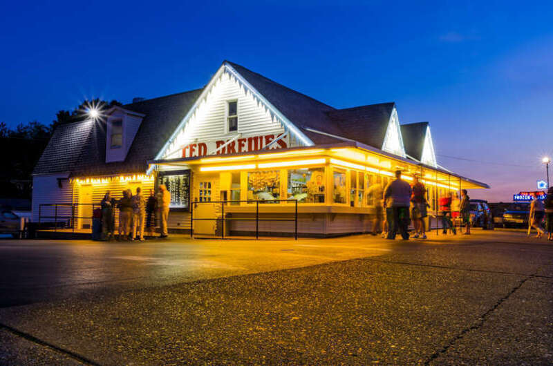 Ted Drewes Frozen Custard at

6726 Chippewa, on the historic Route 66, is a St. Louis landmark serving incredibly delicious desserts.