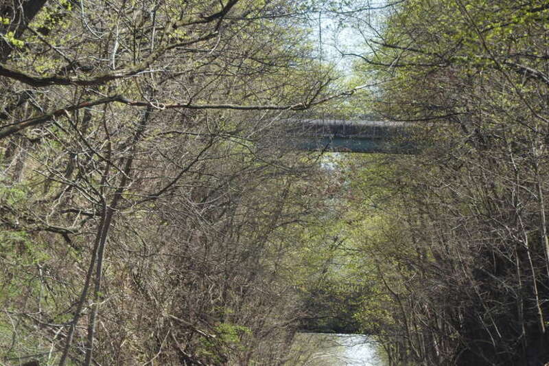 Looking southeast at Boonton Line on a sunny midday