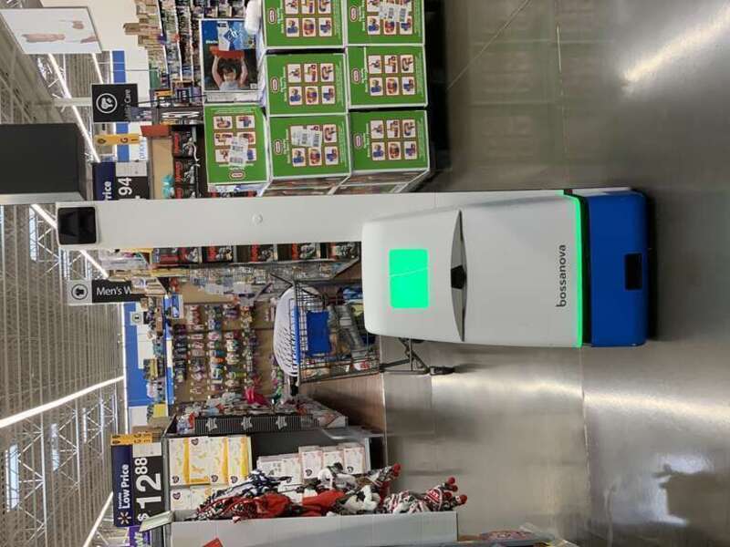 A Bossa Nova Robotics inventory robot at a Walmart in Auburn, WA