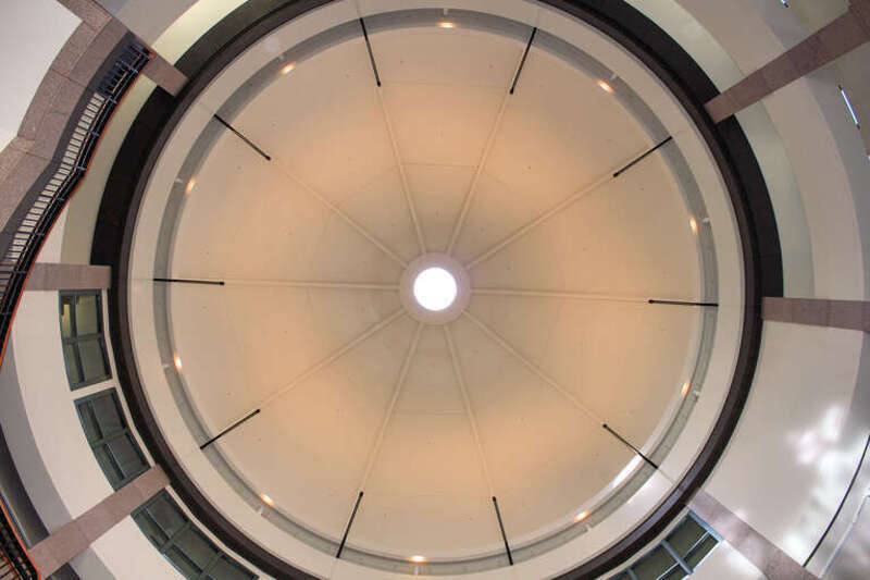 The interior of the dome over the entrance to the Bullock Texas State History Museum in Austin, Texas, United States.