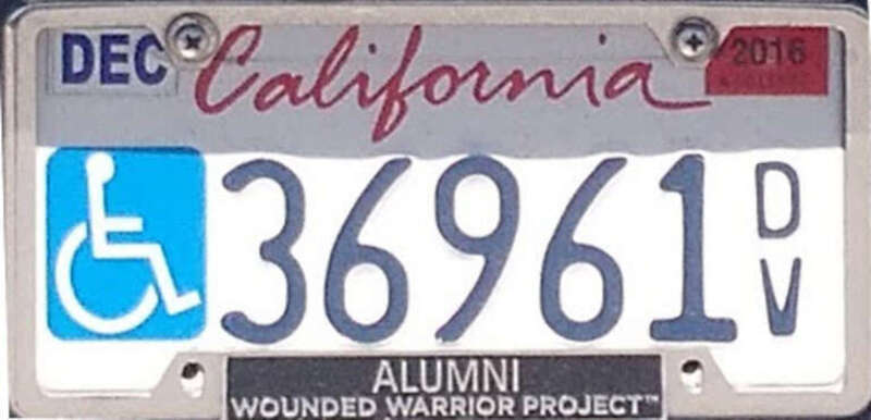 California disabled veteran plate 2016