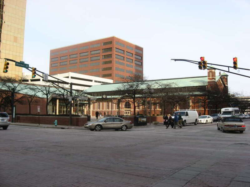 Western side of City Market, located at 222 E. Market Street in Indianapolis, Indiana, United States.  Built in 1886, it is listed on the National Register of Historic Places.