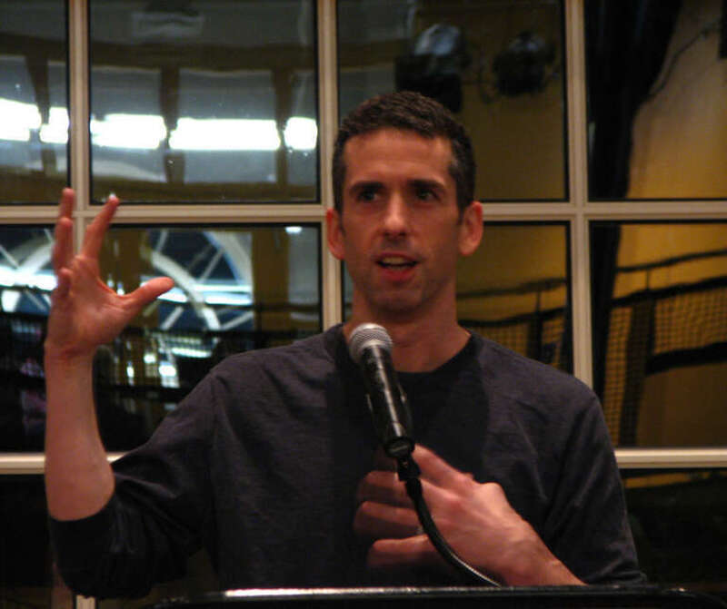 Dan Savage speaking at IWU as part of Gender Issues Week.
Photo by soundfromwayout