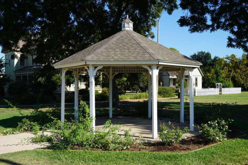 The gazebo at the Bayless-Selby House Museum in Denton, Texas (United States).