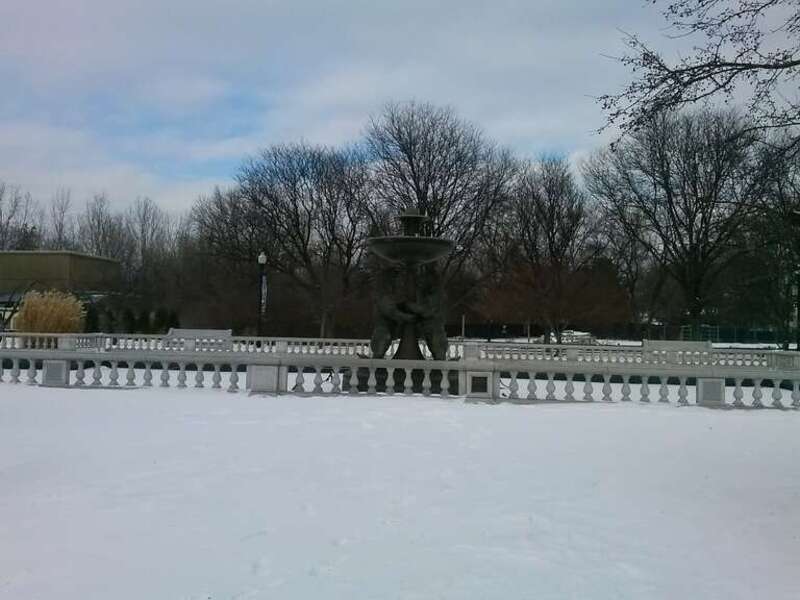 Detroit zoo in winter Jan 2014, The Horace Rackham Memorial Fountain