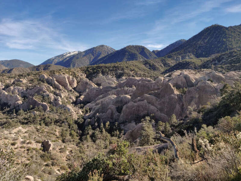 The Devils Punchbowl Natural Area is a Los Angeles County park, also within the San Gabriel Mountains National Monument and Angeles National Forest. It is located south of the Pearblossom Highway (CA Route 138), near the towns of Littlerock and