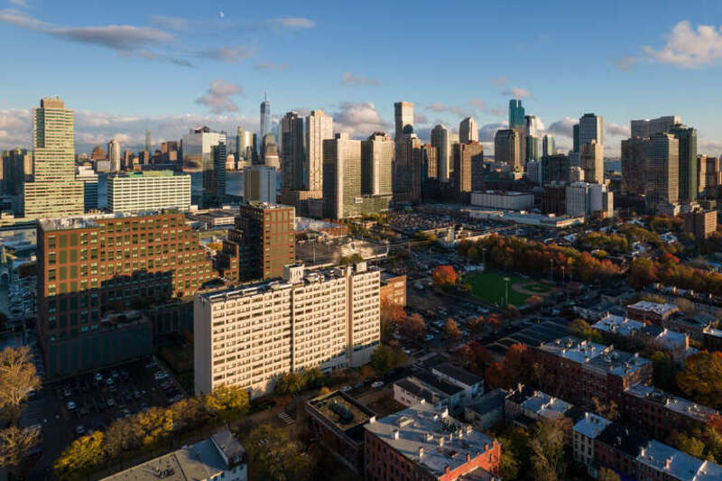 Hamilton Park and Downtown, Jersey City, New Jersey.