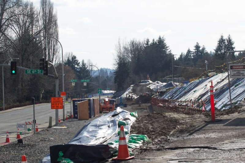 Looking south along 112th Ave SE at SE 6th St