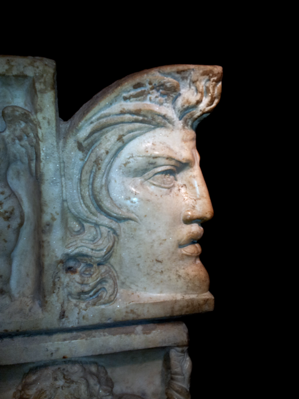 Face on the "Elvis" sarcophagus at the Walters Art Gallery in Baltimore, Maryland.

Ben Schumin is a professional photographer who captures the intricacies of daily life.  This image may be used under Creative Commons Attribution-ShareAlike 2.0.