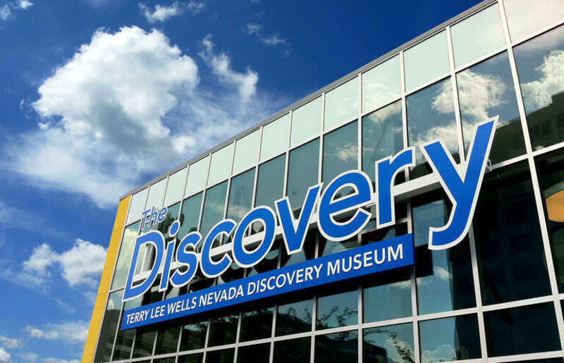 Exterior photo of the lobby of the Terry Lee Wells Nevada Discovery Museum located in downtown Reno, Nevada.