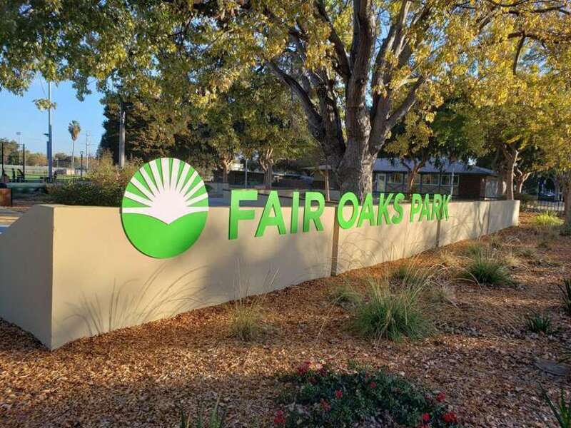 Sign outside of the Fair Oaks Park in Sunnyvale