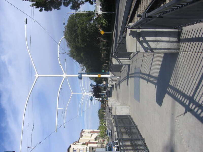The Fair Oaks (VTA) light rail station in Sunnyvale, California, USA.