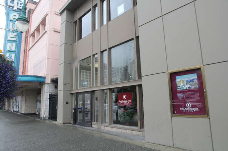 First National Bank Alaska's first and extant location on Fourth and G in Anchorage, Alaska, in 2016.