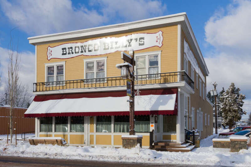 Former Hotel Sisters in Sisters, Oregon. The hotel was built in 1912 by local businessman John Dennis and continues to be among the most photographed buildings in Central Oregon.