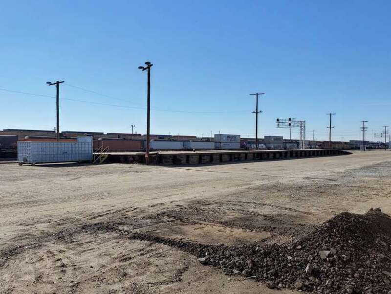 A former freight platform in Bakersfield in December 2021