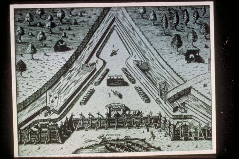 Diagram of the Fort
Fort Caroline National Memorial was created to memorialize the Sixteenth Century French effort to establish a permanent colony in Florida. After initial exploration in 1562, the French established "la Caroline" in June 1564.