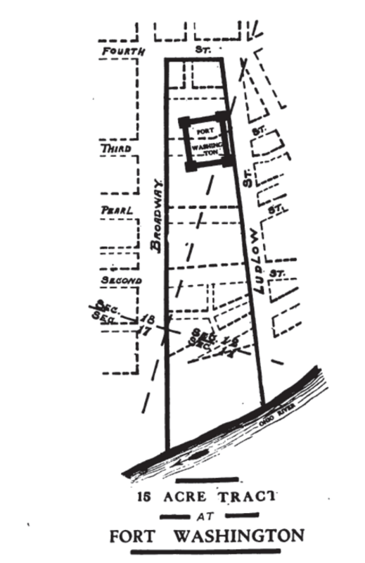 map of en:Fort Washington, Cincinnati, Ohio