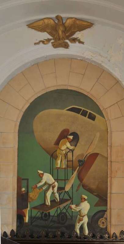 "Air Mail", mural by William Gropper in the post office, Freeport, Long Island, New York.