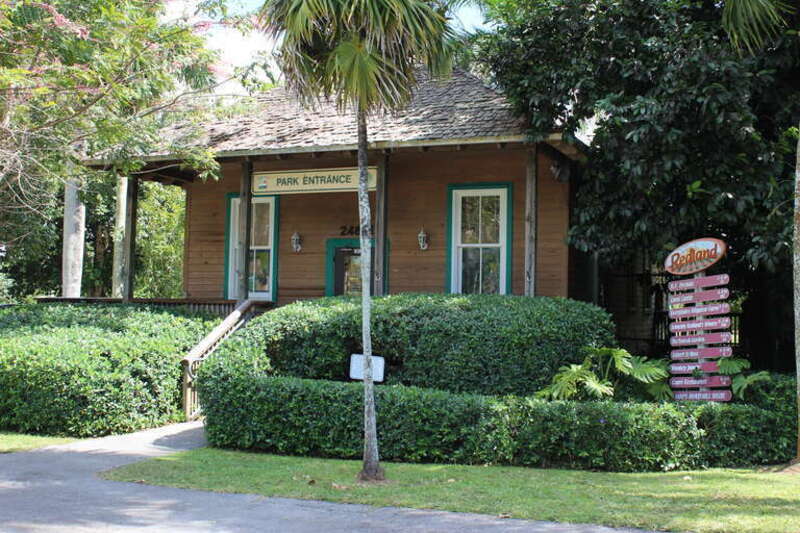 The 1906 Redland Schoolhouse, now used as the entrance to the Fruit &amp; Spice Park in Redland, Florida
