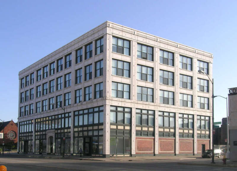 Edwin S. George Building, 4612 Woodward Ave., Detroit, MI – seen from across Woodward