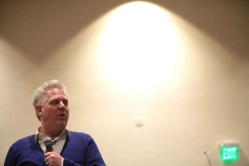 Glenn Beck speaking with attendees at an event titled "An Evening Devotional on the U.S. Constitution" in Mesa, Arizona. Please attribute to Gage Skidmore if used elsewhere.