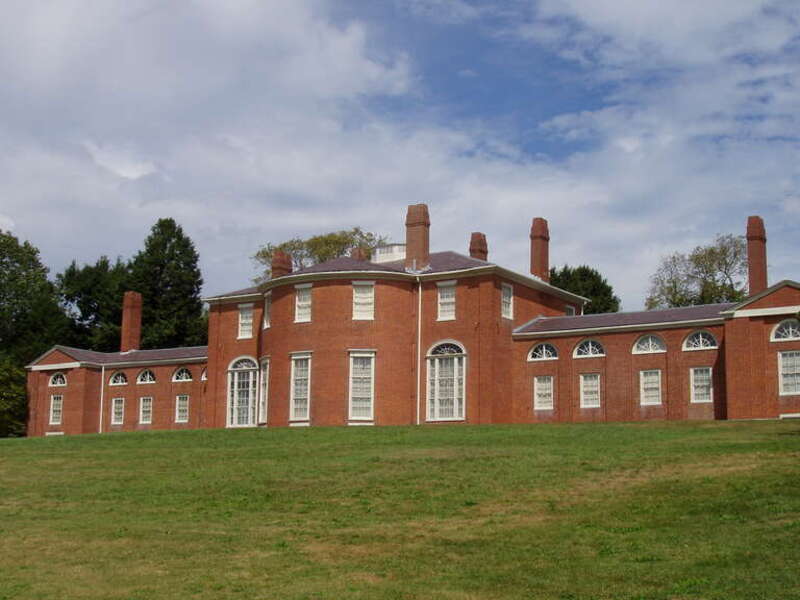 Gore Place, Waltham, Massachusetts - exterior taken from the lawn side. Photograph taken by me, August 2005.