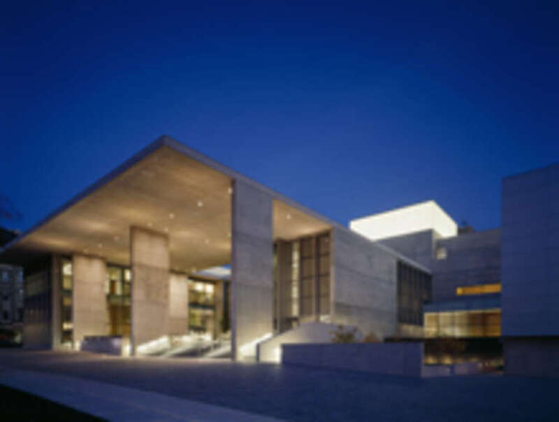 View of the entry into the Grand Rapids Art Museum in Grand Rapids, Michigan. Downtown Grand Rapids on Ottawa Ave. N.W. between Louis St. and Monroe Center St.